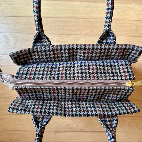 J.Crew - Houndstooth Wool-Blend Top Handle Satchel Bag - Picture 5 of 9